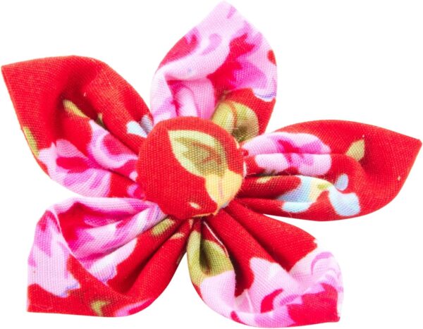 Pet Pooch Boutique Vintage Flower Collar Accessory for Dog, Red