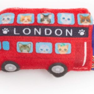 PetLondon Catnip London Bus British Toy for Cats-with crinkle sound to entice kittens or cat, UK design, designer brand