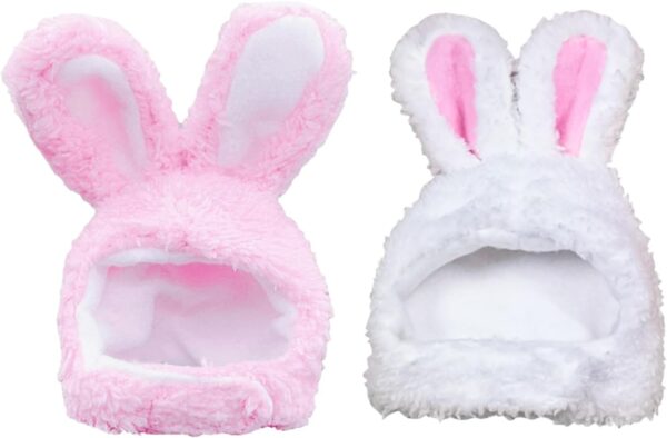 RmKbe 2 Pieces Easter Pet Bunny Hat Pet Plush Hat Cute Funny Easter Rabbit Hat Party Costume Pet Accessories Supplies for Dogs Cats