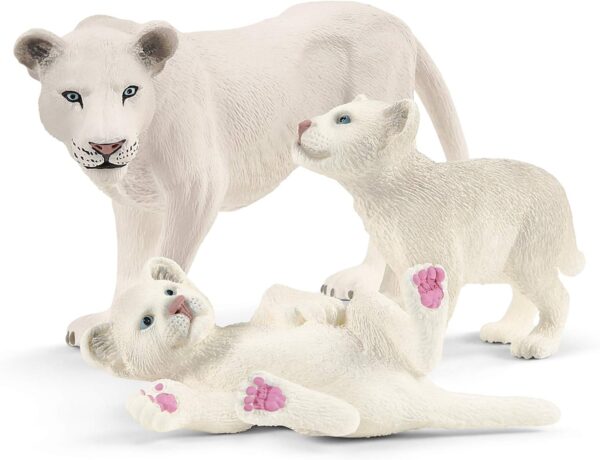 SCHLEICH 42505n Lion mother with cubs Wild Life Toy Figurine for children aged 3-8 Years