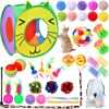SUPJADE Cat Kitten Toys Interactive-Feather-Toys- 37Pcs Kitten Mice Toys Sets for Indoor Cats Kitten Tunnel Mice Mouse Wand Springs Teaser Toys Kitty (1#)