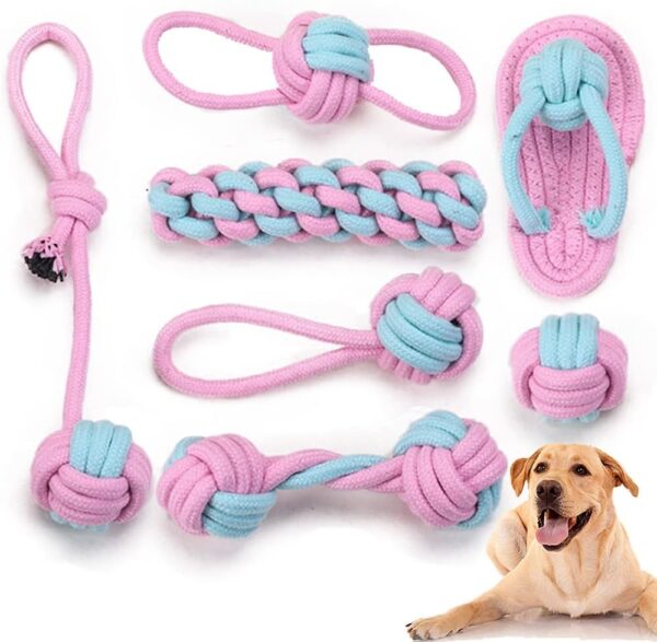 Speedy Panther 7Pcs Dog Rope Toys for Small Dogs, Puppy Rope Toys From 8 Weeks Small Dog, Puppy Chew Toys Natural Cotton Dog Tug Toys Puppy Teething Toys for Puppys Small Mediuem Dogs