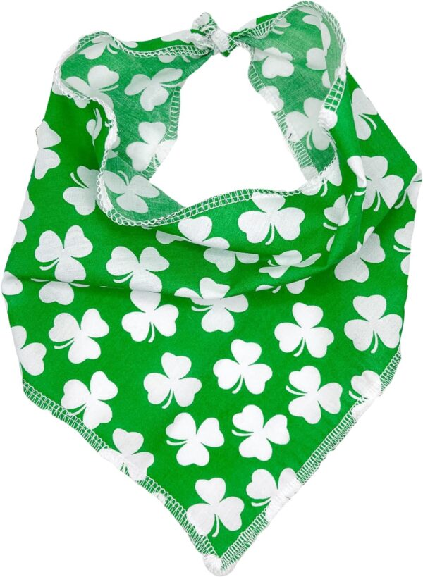 St Patricks Day Dog Bandana for Small and Large Dogs Shamrock Pet Accessory (S)