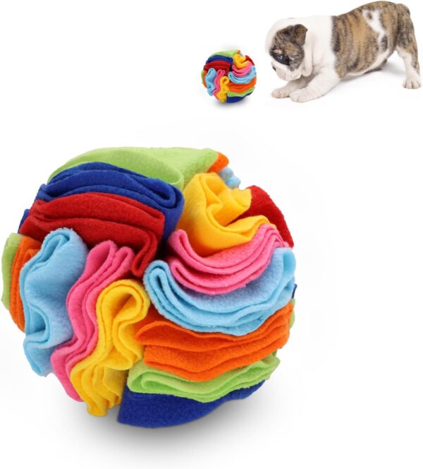 TOPWAYS Snuffle Ball for Dogs Foraging, 15cm Soft Dog Treat Ball Dispenser Puzzle Toys, Educational Foraging Toy Slow Feeder Pet Snuffle Ball for Small Puppy Size Dogs (7 colours)