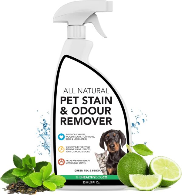 The Healthy Dog Co - All-Natural Pet Odour Eliminator - Dog Urine Neutraliser - Dog Urine Odour Remover - Cat Urine Enzyme Cleaner with Vinegar - Ideal Pet Wee Odour Remover and Stain Remover- 1 Litre