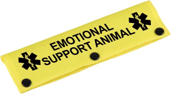 Therapy Service Dog Leash Sleeve Emotional Support Animal Dog Leash Wrap Wrap Alert Hanging ID Patch Tag Pet Birthday Gift(Emotional Support-YE Sleeve)