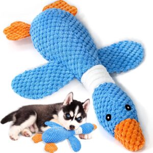 Vitscan Upgraded Goose Indestructible Dog Toys for Aggressive Chewers Small Medium Large Breed, Crinkle Squeaky Dog Toys Plush Dog Toy Puppy Chew Toys for Teething, Duck Interactive Dog Puppy Toys