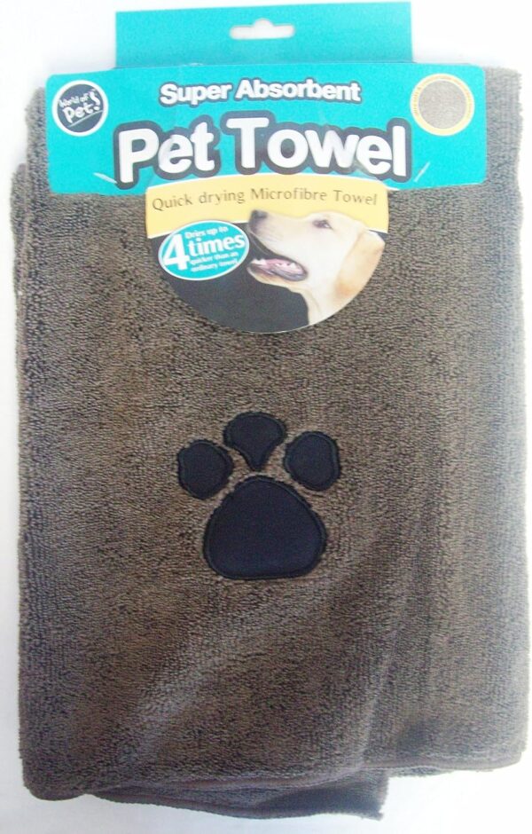 World of Pets Super Absorbent and Quick Dry Microfibre Pet Towel 100X60 Brown