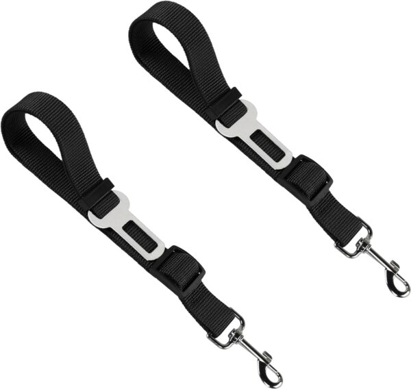 YAODHAOD Dog Seat Belt 2 PACK,Adjustable Dog Car Harness for Driving Safety，for Prevent Dogs From Jumping Out of Windows Car Restraint Pet Accessories for Dogs (Black)