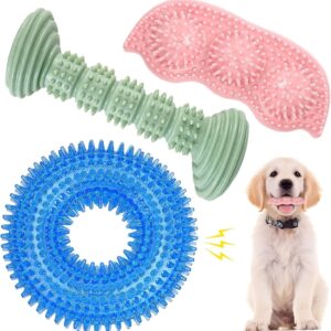 YUKOOY Dog Chew Toys for Puppy Teething, 3Pack 2-8 Months Puppies Teething Toys Soft & Durable Puppy Toys for Cleaning Teeth and Protects Oral Health Both Small Dogs & Medium Dog Suitable (3 PACK)