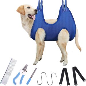 ZEACCT Dog Grooming Hammock Supplies Kit, Pet Grooming Hammock Restraint Bag Hanging Harness Pet Supplies Kit, Dog Hammock Helper 2 in 1 Cat Dog Hammock Helper Hanging Harness (S)