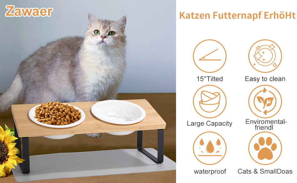 Raised Cat Feeding Station