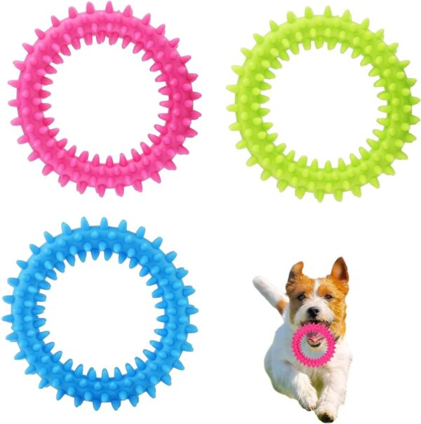 aqlbhz 3PCS Puppy Teething Toys,Dog Teething Toys,Puppy Toys from 8 Weeks Small Dog, Natural Rubber Tough Dog Toys, Interactive Dog Toy Bundle, Puppy Chew Toys For Small Medium Dogs