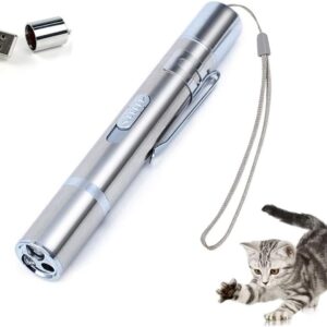 jiuhao Cat Pointer Light Toy,Cat Toys for Indoor Cats 7 in 1 Function Kitten Red USB Rechargeable LED Cat Pen Interactive Cat Toy Wand,Pet Scratching,Practice Chase,Training Tool