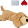 vocheer Puppy Heartbeat Toy, Dog Anxiety Relief Calming Aid Puppy Heartbeat Stuffed Animal Behavioral Training Sleep Aid Comfort Soother Plush Toy for Puppies Dogs Cats (light brown)
