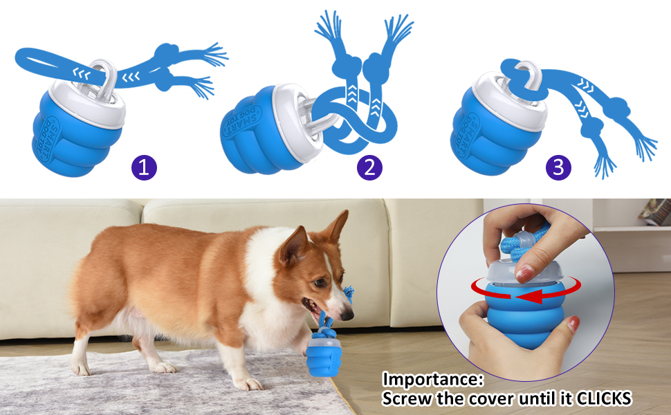 rolling dog ball with rope