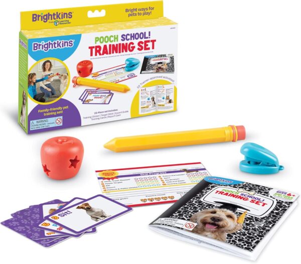 Brightkins Pooch School Training Set - 15 Piece Set Training Games for Dogs, Games and Toys for Dogs