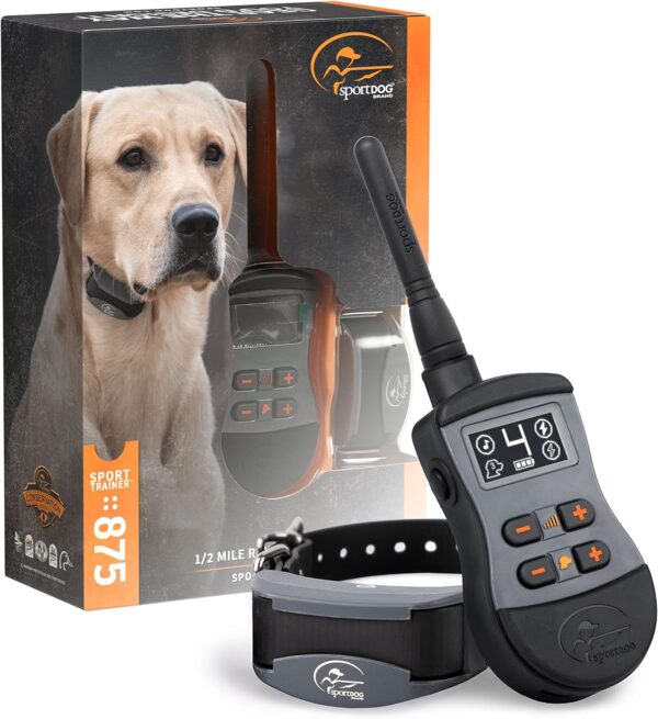 SportDOG Brand SportTrainer 875 Remote Trainer - Shock Collar - 1/2 Mile Range - OLED Screen - Waterproof, Rechargeable E-Collar with Remote - Tone, Vibration, and Static, Black