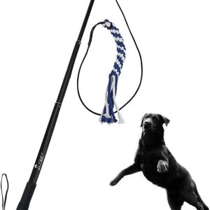 Flirt Pole for Dogs,Interactive Dog Toys Durable Teaser Wand with 1 Fleece Rope Toy Dog Flirt Pole for Chase and Tug of War Toy for Large Medium Dogs Outdoor Exercise & Training