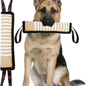 Clysoru Dog Tug Toy Dog Tough Jute Bite Pillow Lasting Training Equipment Puppy to Large Dogs Interactive Toy for Large Dogs and Small Dogs