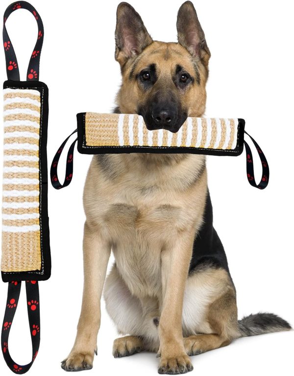 Clysoru Dog Tug Toy Dog Tough Jute Bite Pillow Lasting Training Equipment Puppy to Large Dogs Interactive Toy for Large Dogs and Small Dogs