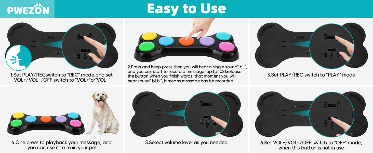  Dog Recordable Training Buttons