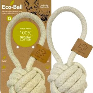 Eco Cotton Rope Ball Dog Toy, Natural Cotton Dog Toy & Ball Rope Toys for Dogs, Rope Toy for Big & Small Dog, Densely Woven & Durable Dog Training Toys