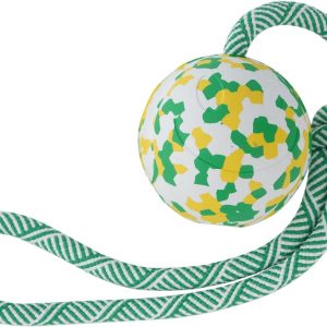 Dog Ball on Rope Dog Toy for Medium Small Dog, Interactive Natural Solid Rubber Dog Rope Ball, Dog Training Fetch Pull Tug Throw Toy Ball Belgian Malinois Toys