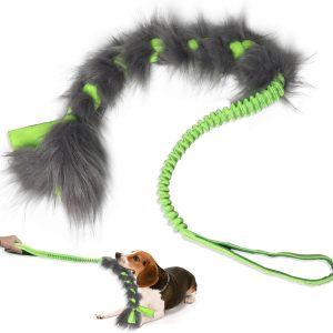 wodoca Christmas Dog Tug Toys Dog Rope Toys Pets Puppy Aggressive Chewers Toys Xmas Pet Gifts, Easy to GRAP Large Dog Chew Toy Ideal for Training for Puppy, Middle Dog Play Hand Made (Green)