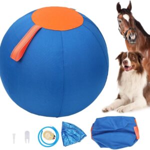 MiOYOOW Dog Herding Ball, 18" Horse Ball Toy Self Entertaining Pet Training Ball with Handle for Dogs Horses (Not for Aggressive Chewers)