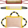 La La Pet® 3Pcs Portable Jute Dog Bite Pillows with Handles Dog Bite Training Toys Dog Bite Tug Toys Dog Bite Wedge Dog Training Tools for Indoor and Outdoor
