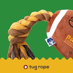 pawty football dog toy plush interactive squeaker fetch throw tug durable resistant chew strong bite