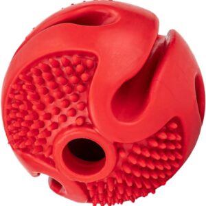 Pet Leaking Ball Dog Bite Toy Dogs Puppy Chew Toys Dog Molar Training Dog Toys Pet Snuffle Ball Dog Teeth Cleaning Interactive Dog Ball Toy Chewing Toys for Dogs Rubber Red