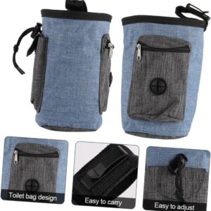 1pc Puppy Training Pouch Blue Pet Waist Bags Dog Waist Bag Dog Treat Training Bag Cationic Flax