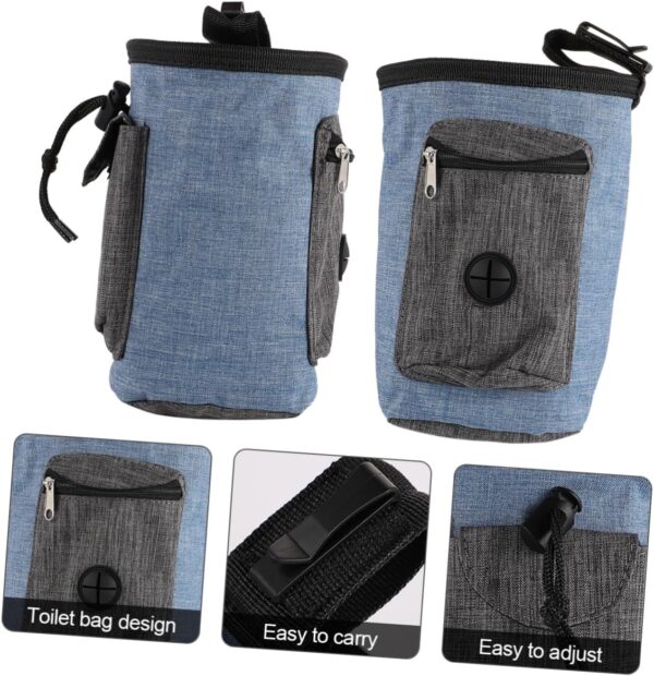 1pc Puppy Training Pouch Blue Pet Waist Bags Dog Waist Bag Dog Treat Training Bag Cationic Flax