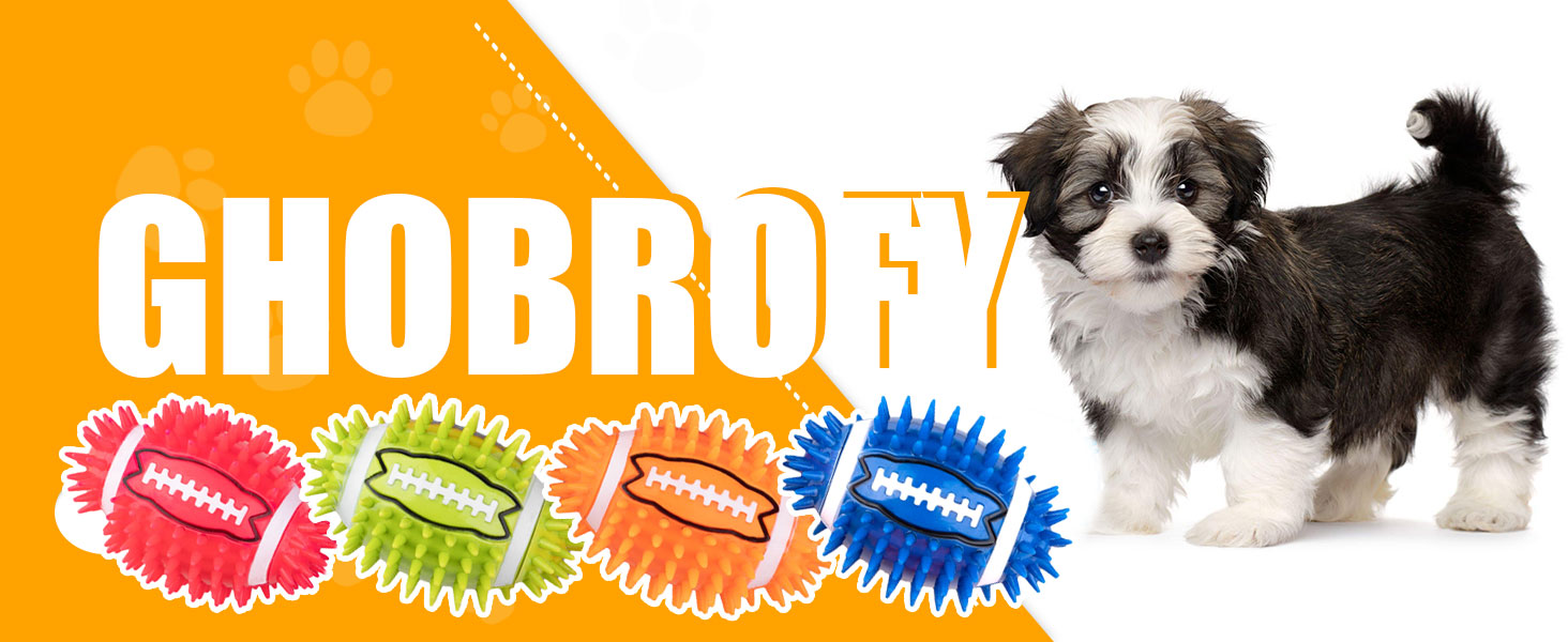 GHOBROFY 4.3” Dog Squeaky Ball Toys 4 Pack