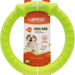 LaRoo Dog Flying Ring Toys, Floating Flying Disc ABS Durable Interactive Chew Toys for Training Outdoor Playing Puppy Medium Large Dogs (Small Green/18cm)