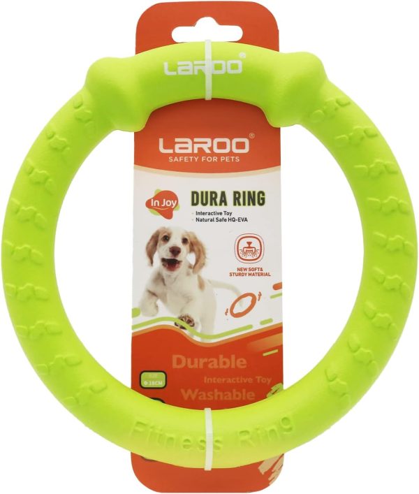 LaRoo Dog Flying Ring Toys, Floating Flying Disc ABS Durable Interactive Chew Toys for Training Outdoor Playing Puppy Medium Large Dogs (Small Green/18cm)