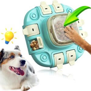 Pet Deluxe Dog Puzzle Toy 2 Levels, Dog Treats Food Puzzles Feeder for Slow Down Eating, IQ Training Anxiety Relief Mental Enrichment, Interactive Feed Game Toy for All Breed Dogs