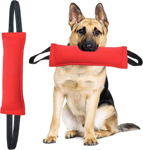 Clysrou Dog Tug Toy Dog Tough Jute Bite Pillow Lasting Training Equipment Puppy to Large Dogs Interactive Toy