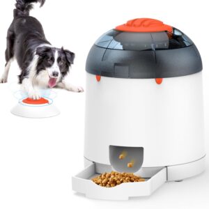 Potaroma Dog Puzzle Feeder Toy, Interactive IQ Training, Electronic Dog Toys, Automatic Rechargeable Treat Dispenser, Push Remote for Dog Food Dispensing for All Breeds of Dogs, 280ml Capacity