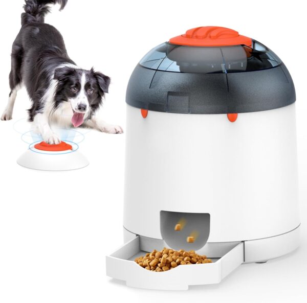 Potaroma Dog Puzzle Feeder Toy, Interactive IQ Training, Electronic Dog Toys, Automatic Rechargeable Treat Dispenser, Push Remote for Dog Food Dispensing for All Breeds of Dogs, 280ml Capacity