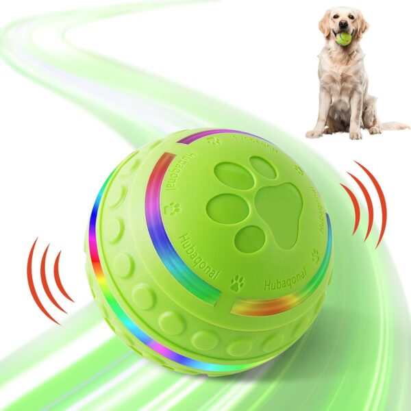 Interactive Dog Toys Dog Ball for Small & Medium Dogs, Durable Dog Toys for Aggressive Chewers, Automatic Rolling Dog Balls with Silicone Cover(Diameter 3.15 inches)