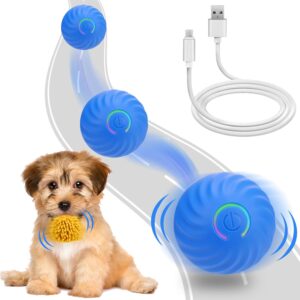 Interactive Dog Toys Ball, Self Rolling Dog Ball with Cover Anti-Chewer for Small/Medium Puppy Pet Dog Toys, Active Rolling Ball for Dogs Enrichment, Motion Activated Toys That Move on its Own