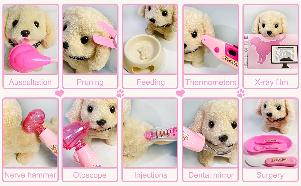 Walking Barking Electronic Interactive Stuffed Dog Vet Kit Costume