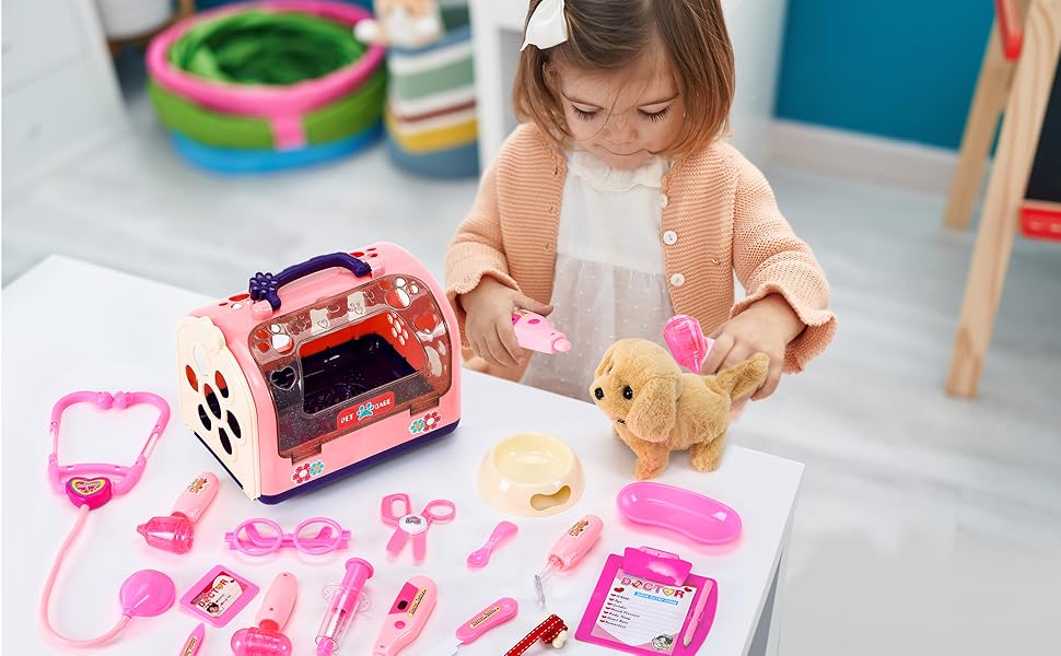 Pretend Play Puppy Pet Care Veterinarian Playset