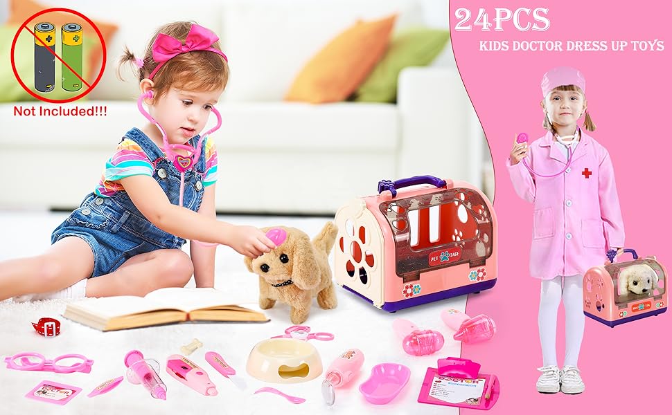 24 Pcs Pretend Kids Doctor Playset kit for Toddlers