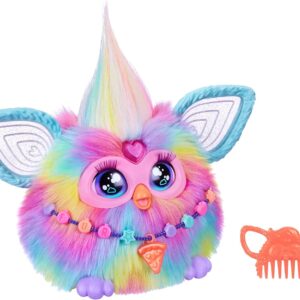 Furby Tie Dye, 15 Fashion Accessories, Interactive Plush Toys for 6 Year Old Girls & Boys & Up, Voice Activated Animatronic