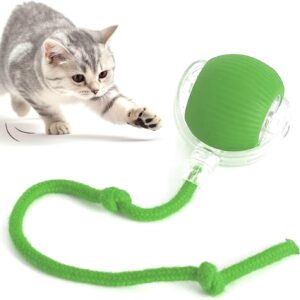 Interactive Cat Toys Balls, 2025 Upgraded Electric Rolling Ball Dog Toy Cat Toys for Bored Indoor Adult Cats Toy, Smart Automatic Rolling Pet Ball Interactive Cat Ball 2.0 for Cats Dogs (Green)