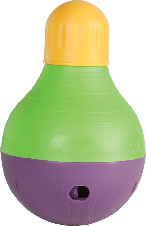 Starmark Bob-A-Lot Interactive Dog Pet Toy, Large, Yellow/Green/Purple